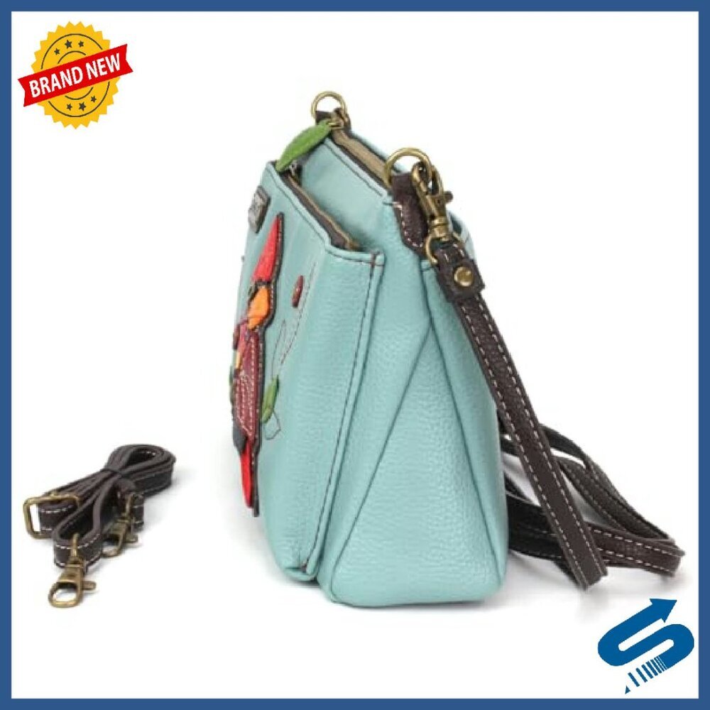 Vegan Leather Crossbody Bag with RFID Protection, Adjustable Straps - Picture 4 of 5